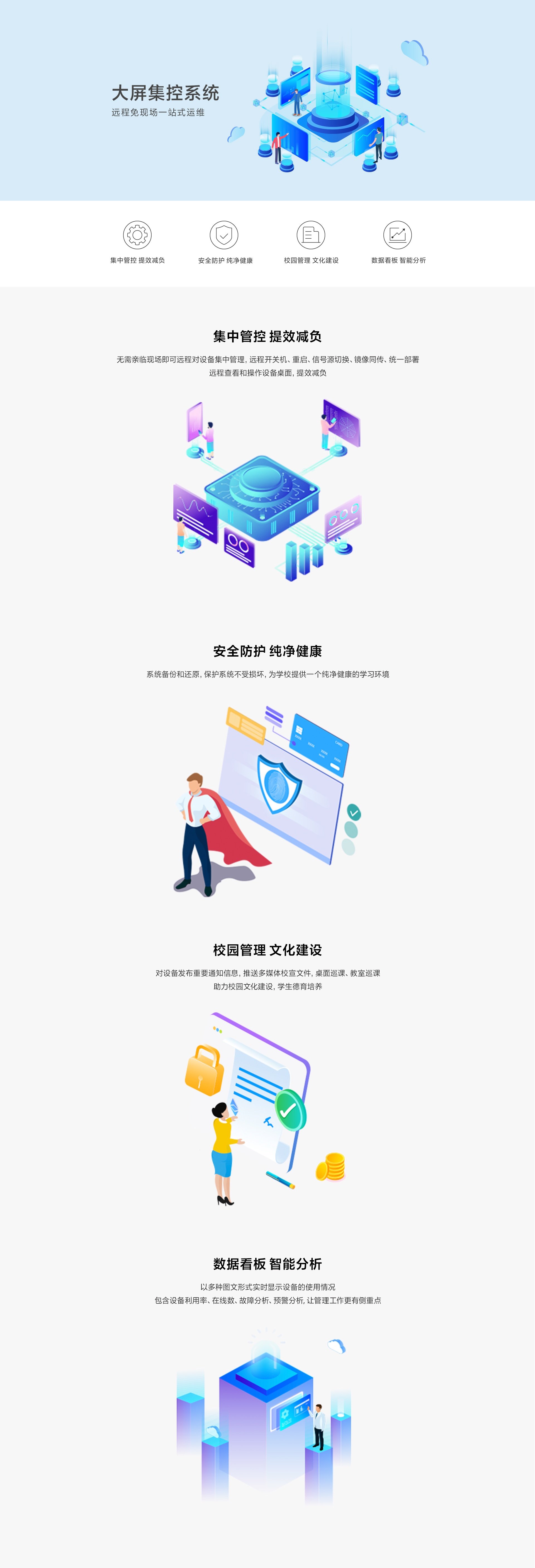 联想大屏集控系统|远程免现场集中管控提效减负|远程运维安全防护智能分析|远程桌面操作 一站式运维|远程开关机信号源切换 统一部署