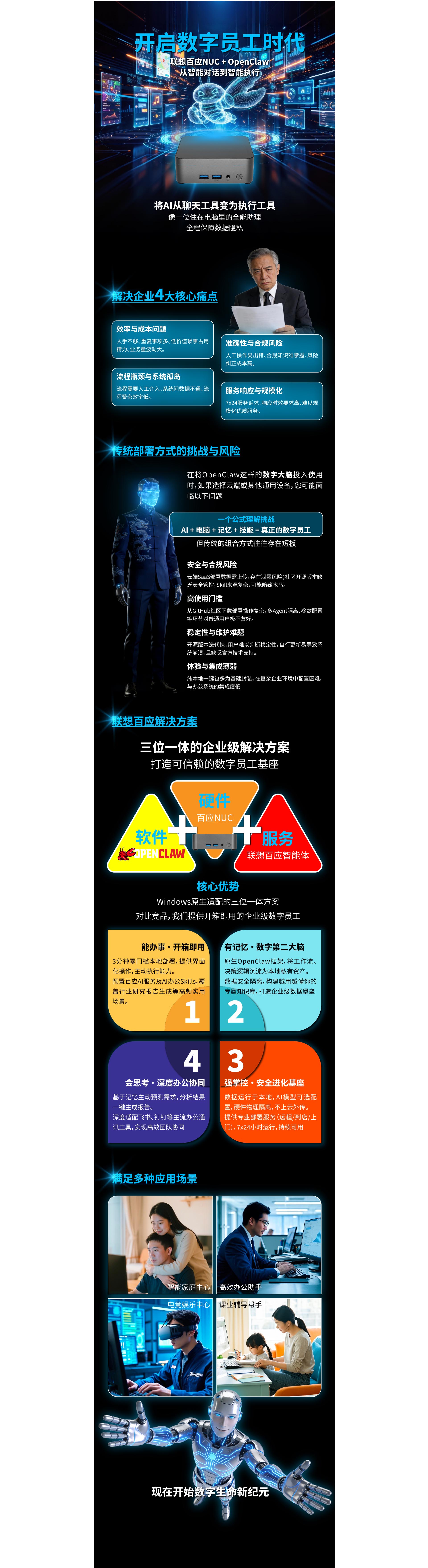 联想百应NUC迷你台式机R7-8845HS旗舰配置|高效办公利器|企业采购优选